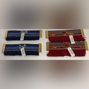 Laura Janelle RGLB Leather Bracelets 7”. Magnetic Clasp. Gems & Tassels NWT.